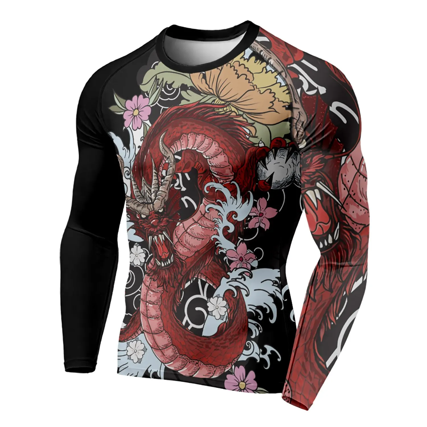 3D Printing Dragon - Kaos Lengan Panjang Kasual dengan Motif