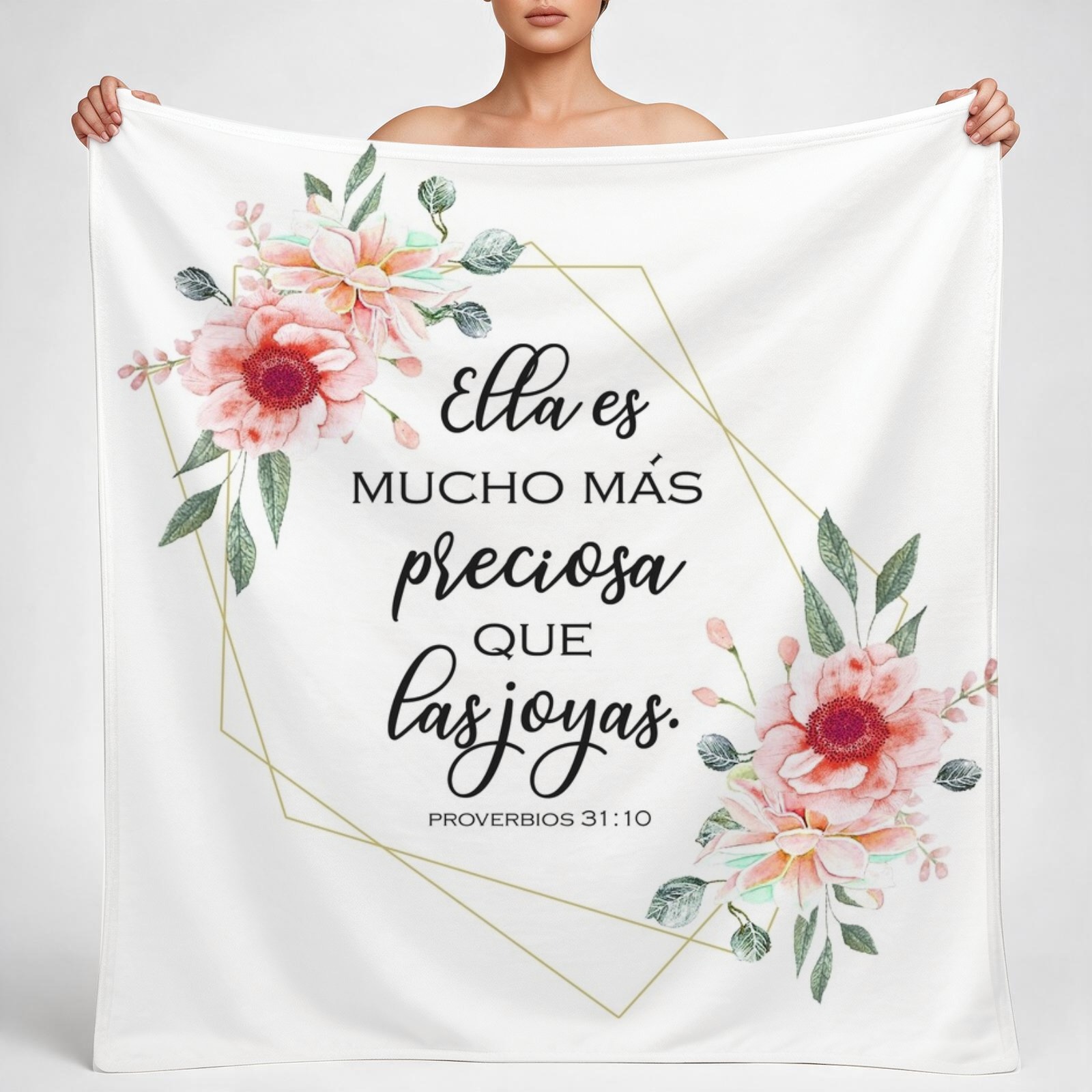 3D Printing Verse - Ayat Alkitab Spanyol, Proverbs 31:10: Selimut