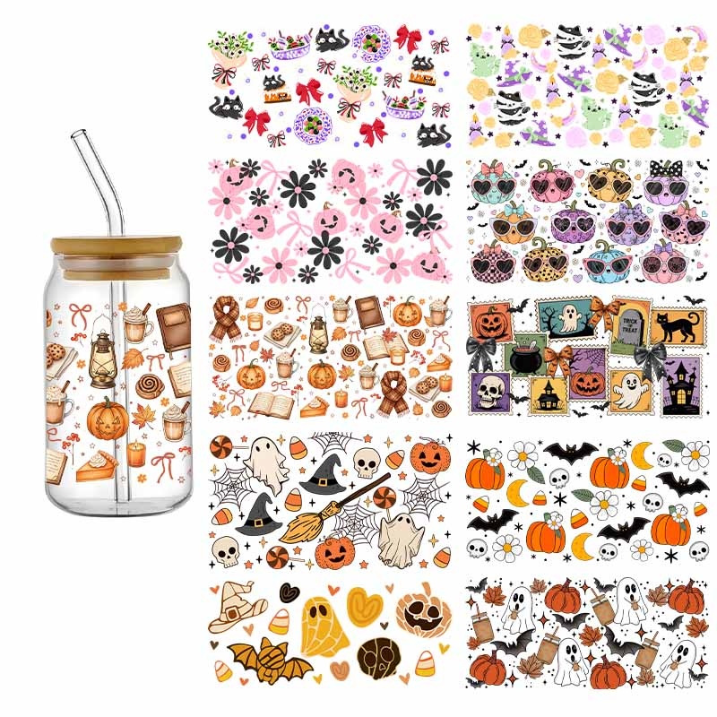 3D Printing Quotes - Stiker Pembungkus Gelas Halloween 3D Labu