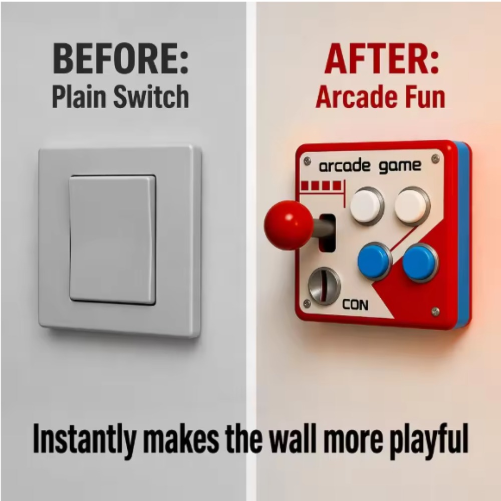 3D Printing Room - Penutup Pelat Sakelar Joystick Arcade Retro,