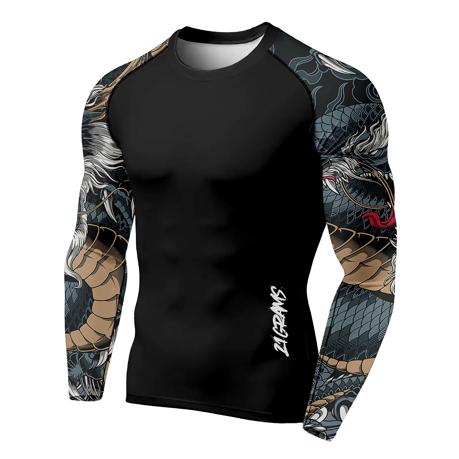 Kaos Lengan Panjang Kasual den - 3D Printing Dragon ulasan dan harga