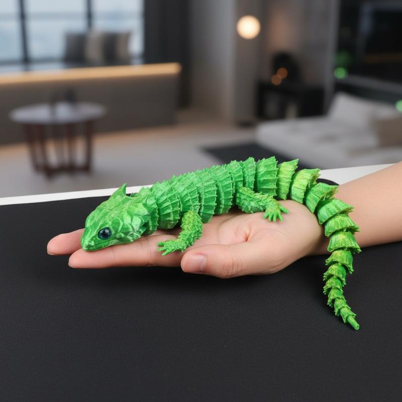 Patung Kartun Kadal Sambung 3D - 3D Printing Quality ulasan dan harga