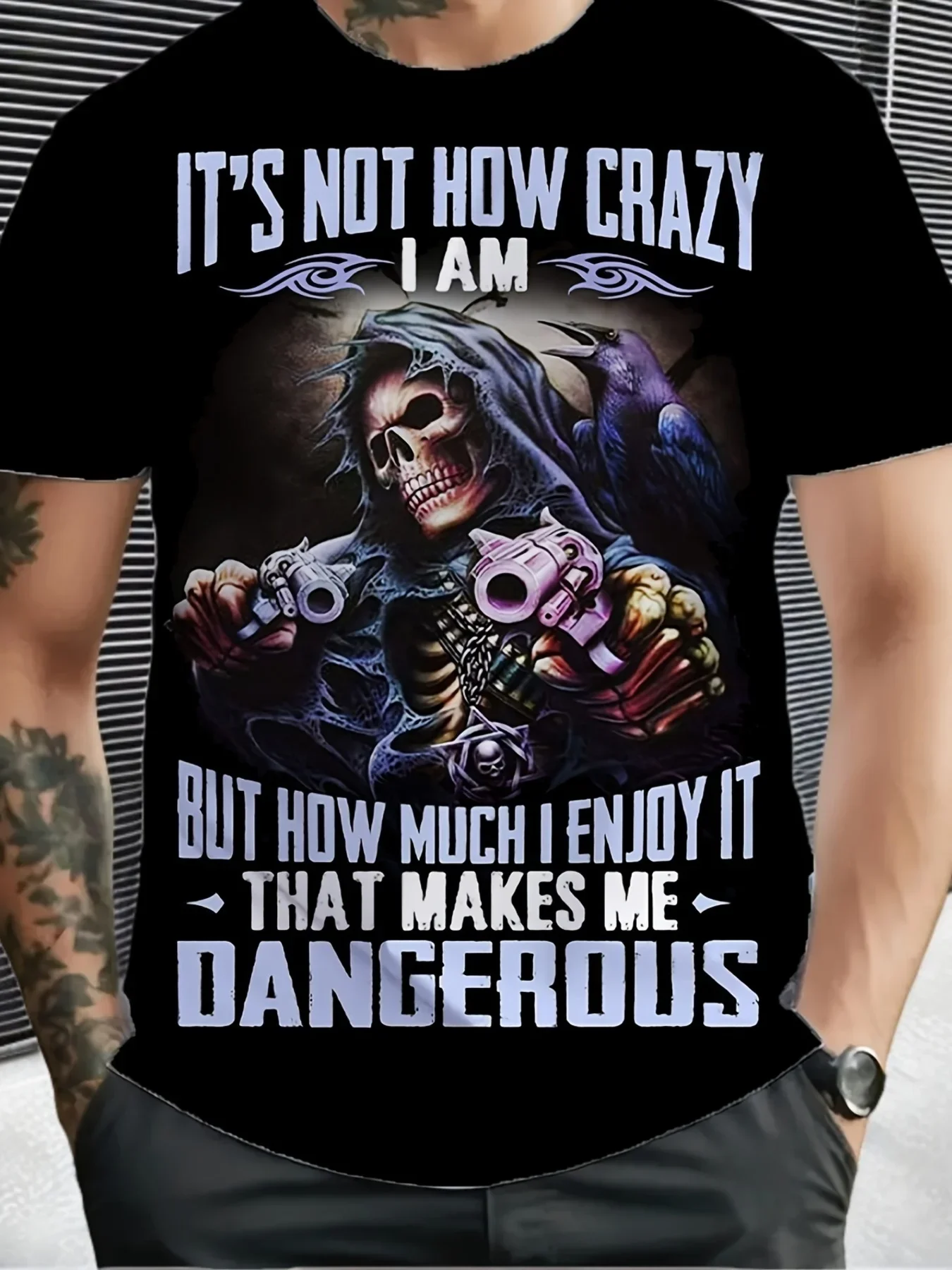 Kaos Pria dengan Motif Tengkor - 3D Printing Quotes ulasan dan harga
