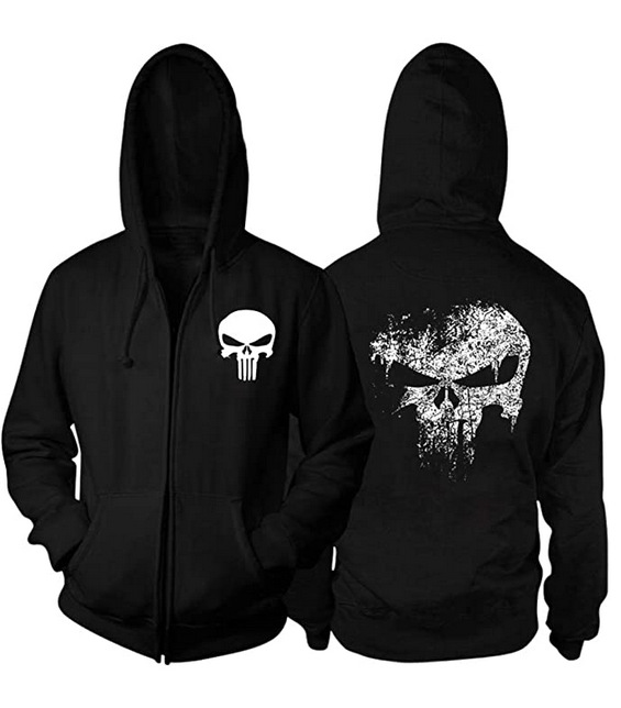 Hoodie Zip-up Punisher Cetak 3 - 3D Printing Kit ulasan dan harga